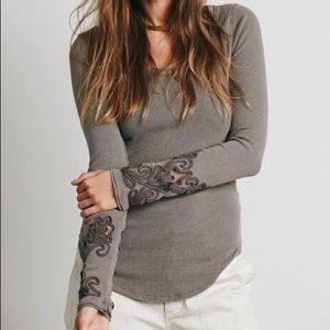 free people masquerade cuff thermal top